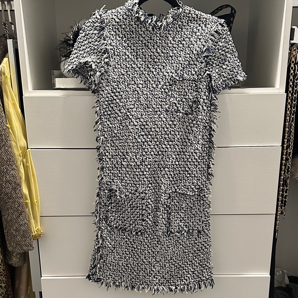 Lanvin Tweed Fringe Dress